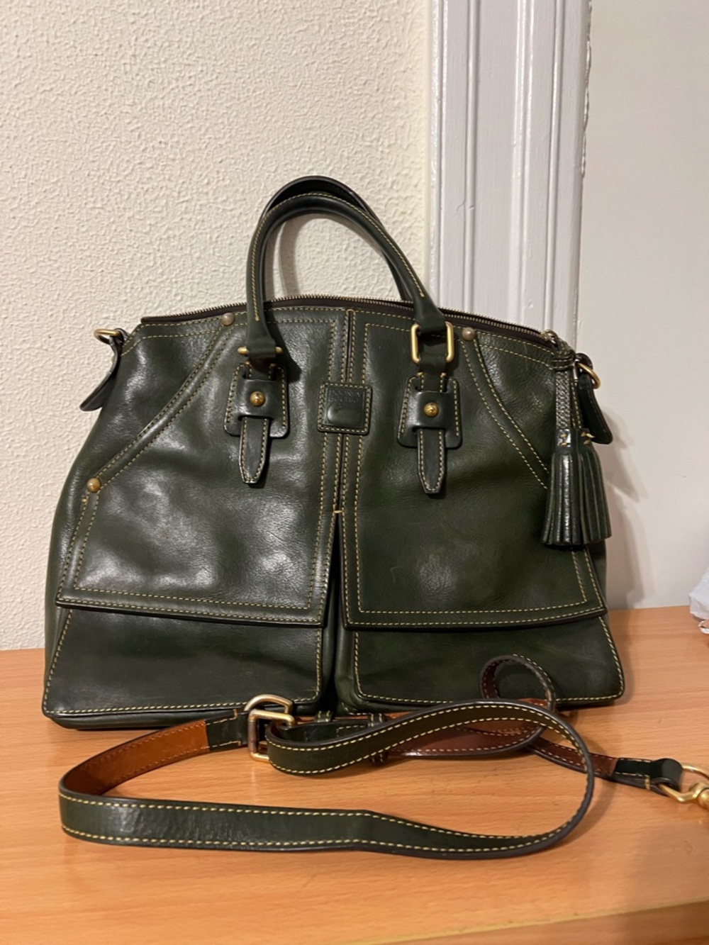 Dooney & Bourke Ivy Green Florentine Leather Satchel